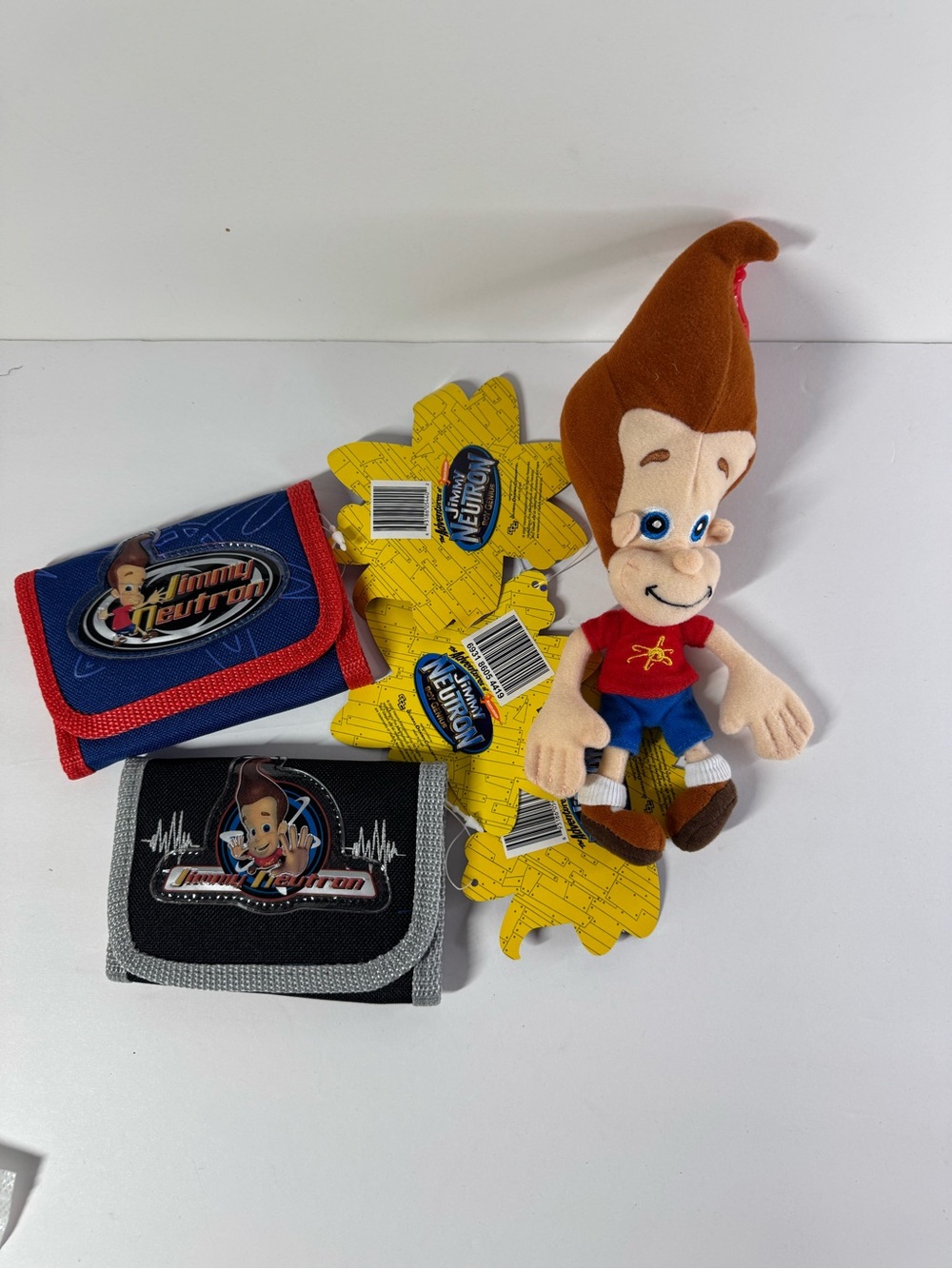 VintageJimmy Neutron Plush & Kids Wallet Set - Brown Plush with Blue/Red Wallets